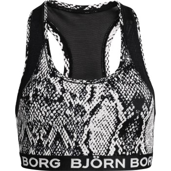 Björn Borg Bh Performance Medium Top Sky Sort/Hvid 36 Dame