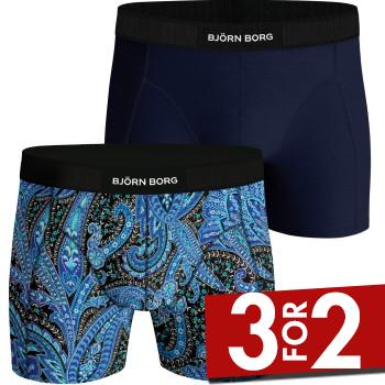 Björn Borg 2P Premium Cotton Stretch Boxer Blå bomuld Large Herre