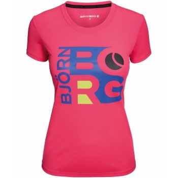 Björn Borg WYNNIE SS Tee Rosa polyester Small Dame