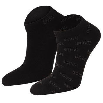 BOSS Strømper 2P Allover Printed Ankle Sock Sort Str 39/42 Herre