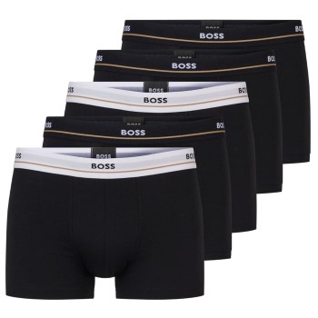 BOSS 5P Cotton Boxer Trunks Sort bomuld Small Herre