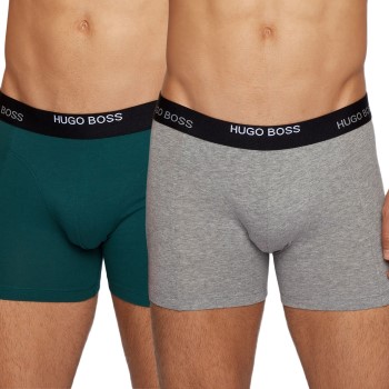 BOSS 2P Cotton Stretch Boxer Briefs Grøn bomuld Medium Herre