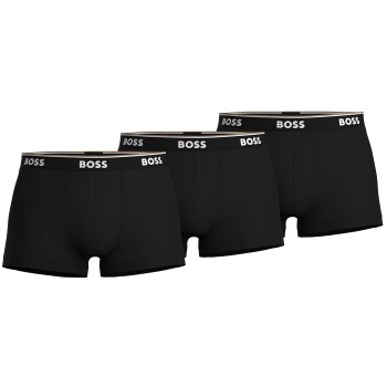 BOSS 3P Cotton Stretch Trunks Sort bomuld Small Herre