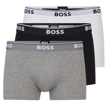 BOSS 6P Cotton Stretch Trunks Hvid/Sort bomuld Medium Herre