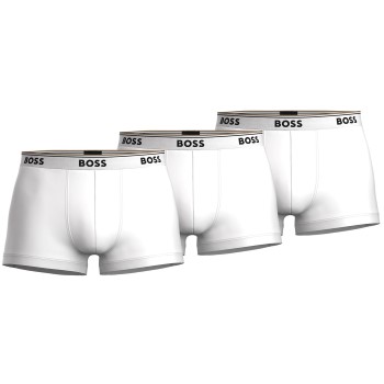 BOSS 3P Cotton Stretch Trunks Hvid bomuld Small Herre