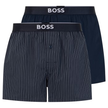 BOSS 2P Patterned Cotton Boxer Shorts EW Marine mønster bomuld X-Large Herre