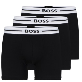 BOSS 3P Solid Cotton Bold Boxer Sort bomuld Small Herre