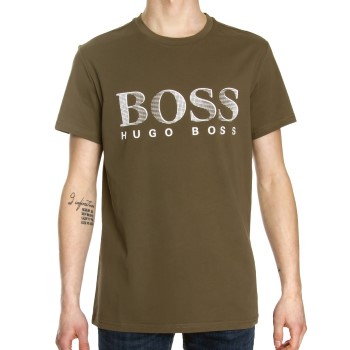 Se BOSS T-shirt RN Mørkgrøn  bomuld Small Herre ved Timarco