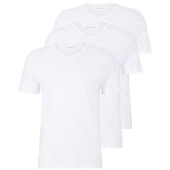 Se BOSS 3P V-Neck Classic T-shirt Hvid bomuld Medium Herre ved Timarco