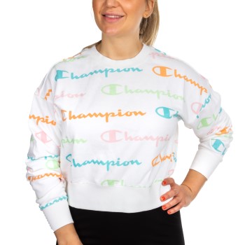 Se Champion American Classics Women Crewneck Print Hvid Mønster Large Dame ved Timarco