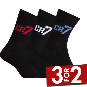 CR7 Cristiano Ronaldo Strømper 3P Boys Socks Sort Strl 30/34