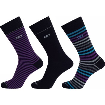 CR7 Cristiano Ronaldo Strømper 3P Men Socks Violet/Sort Str 40/46 Herre