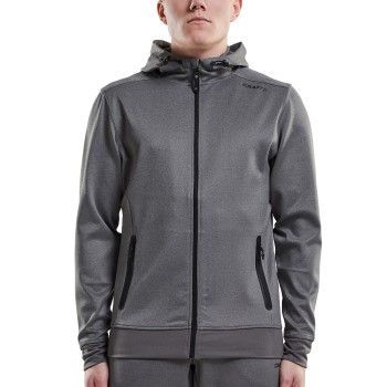 Craft Noble Full Zip Hood Men Mørkgrå  polyester Small Herre