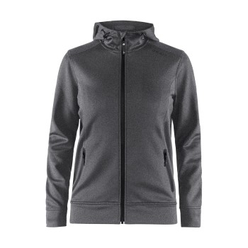 Craft Noble Full Zip Hood Women Mørkgrå  polyester X-Large Dame