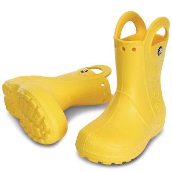 Se Crocs Handle It Rain Boots Kids Gul US C13 (EU 30-31) Barn ved Timarco