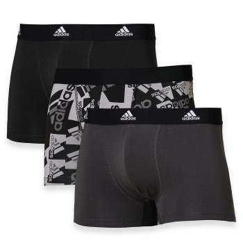 adidas 3P Active Flex Cotton Trunk Sort/Grå bomuld Large Herre