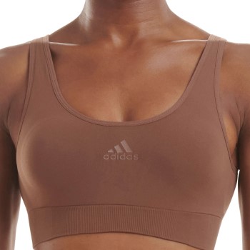 adidas Bh BOS Smart Micro 720 Seamless Lounge Bra Mørkbrun  polyamid Large Dame