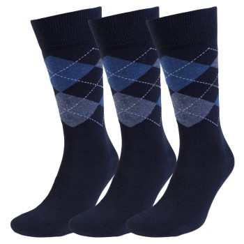 Amanda Christensen Strømper 3P True Ankle Argyle Sock Marine/Blå Str 39/42 Herre