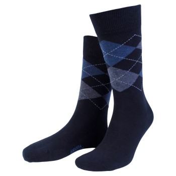 Amanda Christensen Strømper True Ankle Argyle Sock Marine/Blå Str 47/50 Herre