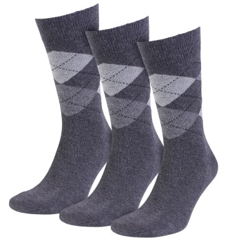 Amanda Christensen Strømper 3P True Ankle Argyle Sock Antracit Str 39/42 Herre