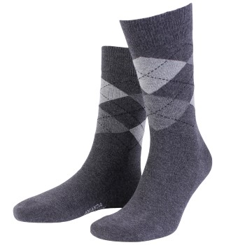 Amanda Christensen Strømper True Ankle Argyle Sock Antracit Str 47/50 Herre