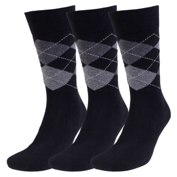 Amanda Christensen Strømper 3P True Ankle Argyle Sock Sort/Grå Str 39/42 Herre