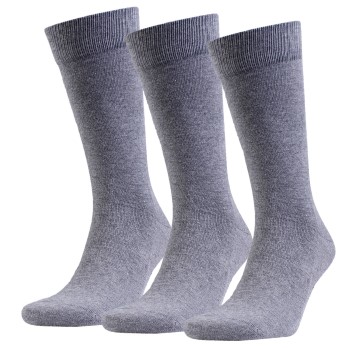 Amanda Christensen Strømper 3P True Combed Cotton Sock Grå Str 47/50