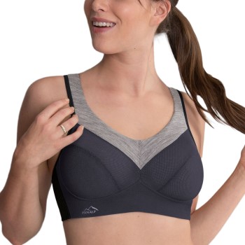 Anita Bh Active Wool Sport Bra Grå/Sort A 70 Dame