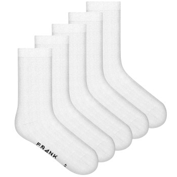 Frank Dandy Strømper 5P Bamboo Solid Crew Socks Hvid Str 36/40