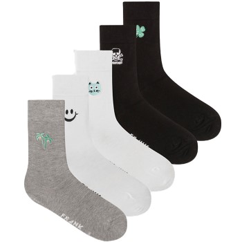 Frank Dandy Strømper 5P Embroidered Bamboo Socks Flerfarvet lyocell Str 41/46