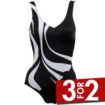 Damella Julia Basic Swimsuit Sort/Hvid 42 Dame