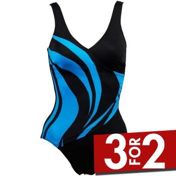 Damella Julia Basic Swimsuit Blå 40 Dame