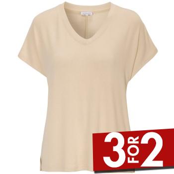 Damella Knitted Lounge T-Shirt Sand Medium Dame