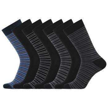 Dovre Strømper 7P Bamboo Socks Sort/Blå Str 45/48 Herre