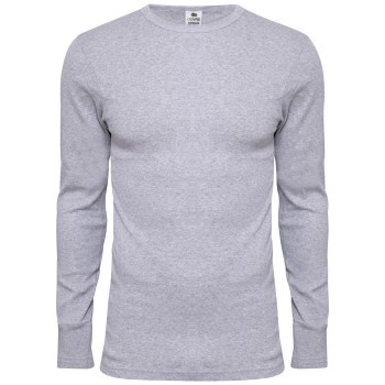 Dovre Long Sleeve Crew Neck Grå bomuld Large Herre