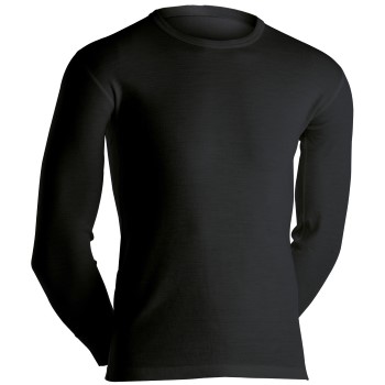 Dovre Long Sleeve Wool Crew Neck Sort merinould Medium Herre