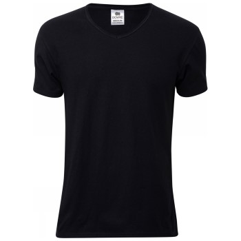 Dovre Organic Cotton V-Neck T-shirt Sort økologisk bomuld Large Herre