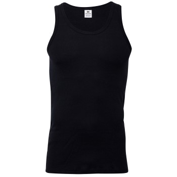 Dovre Rib Singlet Sort bomuld XX-Large Herre