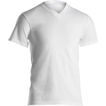 Se Dovre Single Jersey  V-neck T-Shirt Hvid bomuld Small Herre ved Timarco