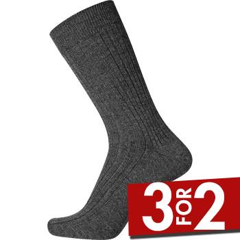 Egtved Strømper Wool Broadrib Sock Mørkgrå  uld Str 40/43