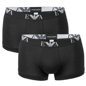 Emporio Armani 2P Stretch Cotton Trunk Sort bomuld X-Large Herre