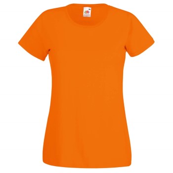 Se Fruit of the Loom Lady-Fit Valueweight T Orange bomuld Medium Dame ved Timarco