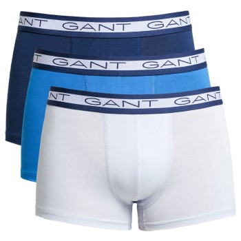 Gant 3P Basic Cotton Trunks Blå/Hvid bomuld XX-Large Herre