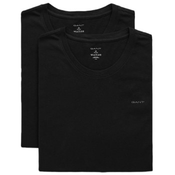 Gant 2P Basic Crew Neck T-Shirt Sort bomuld Medium Herre