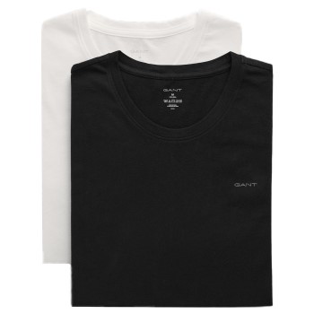 Gant 2P Basic Crew Neck T-Shirt Sort/Hvid bomuld 3XL Herre