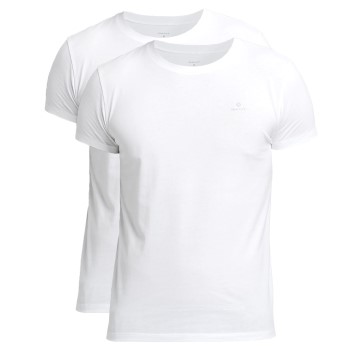 Gant 2P Basic Crew Neck T-Shirt Hvid bomuld Small Herre