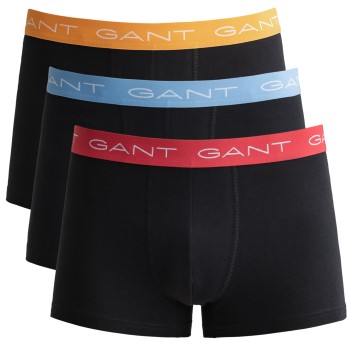 Gant 3P Cotton Jersey Trunks Sort/Orange bomuld Large Herre