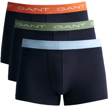 Gant 3P Cotton Trunks Marine/Blå bomuld Medium Herre