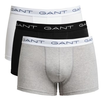 Gant 3P Essential Basic CS Trunks Grå/Sort bomuld Small Herre