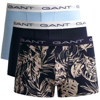 Gant 3P Tropical Leaves Printed Trunks Marineblå bomuld X-Large Herre